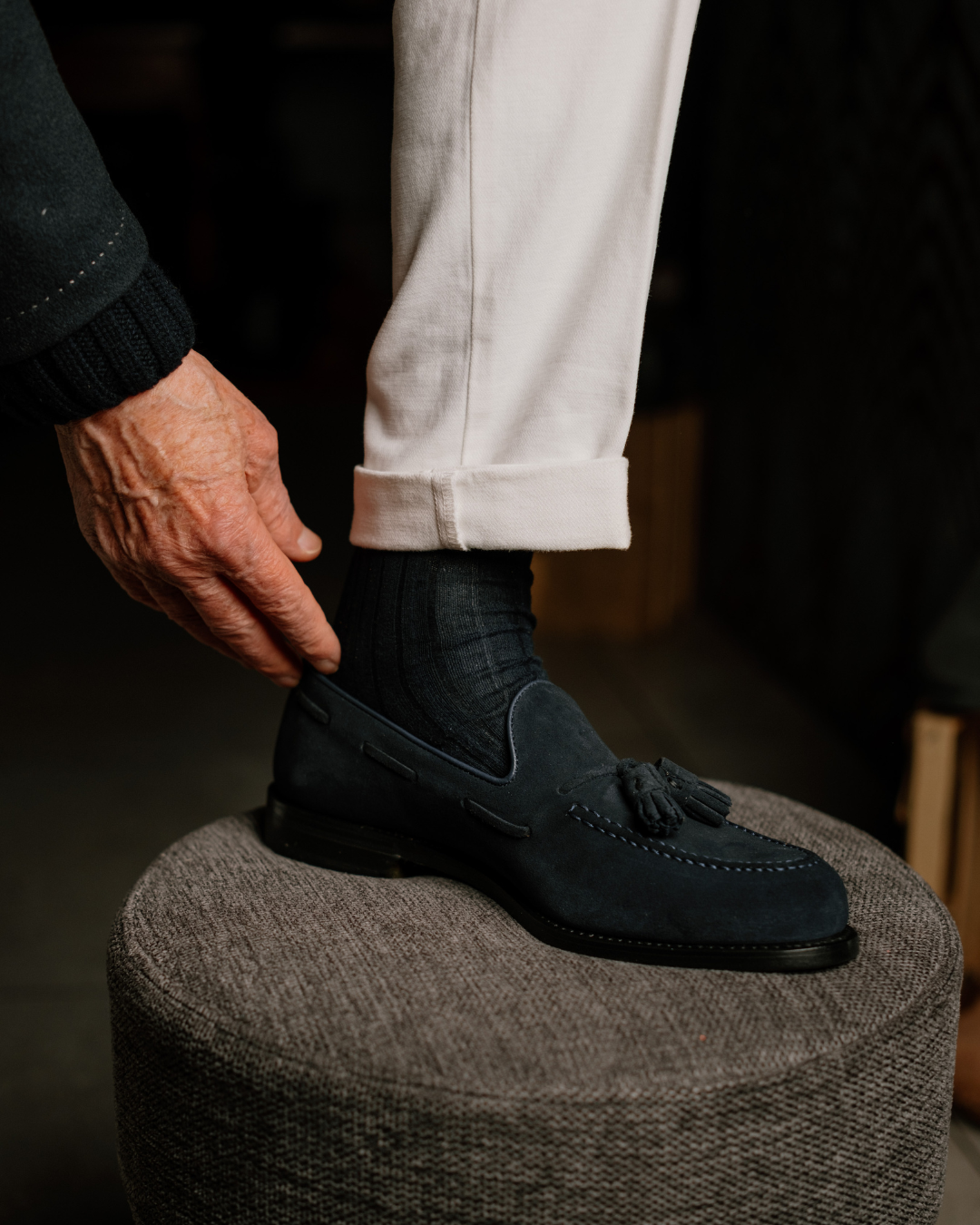 Berwick 1707 - 8491 - Mocassino in camoscio con nappine