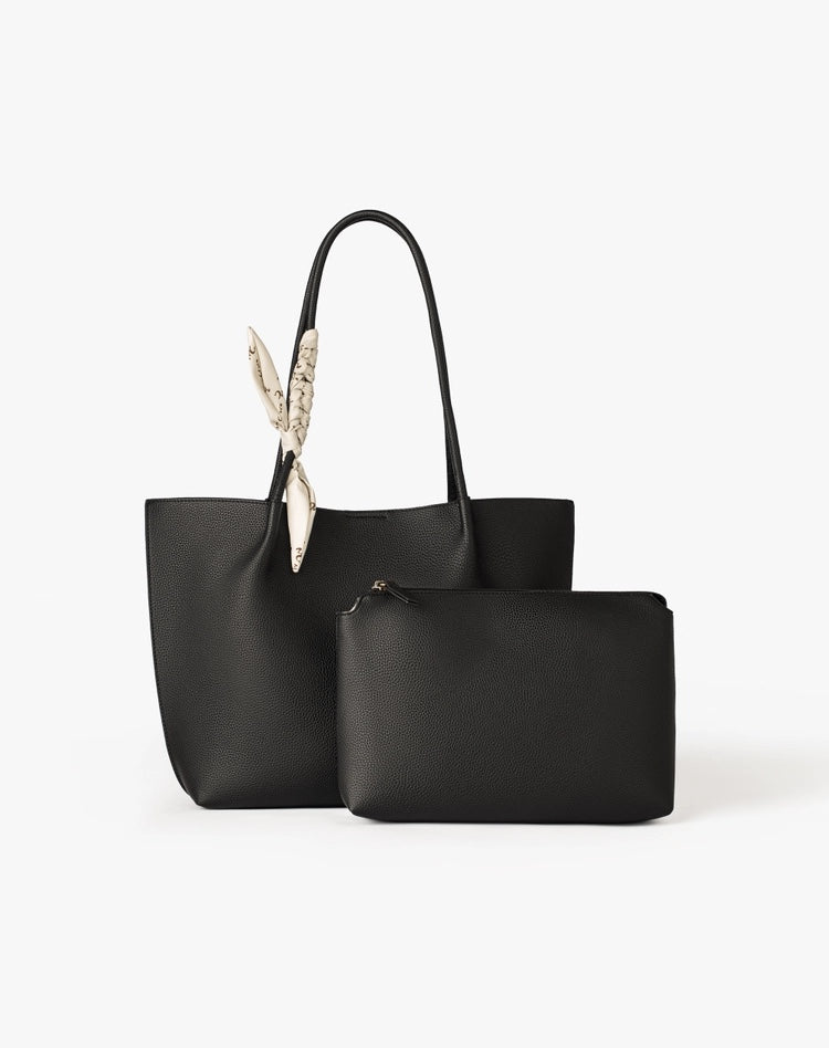 Manila Grace - Shopper nera con foulard