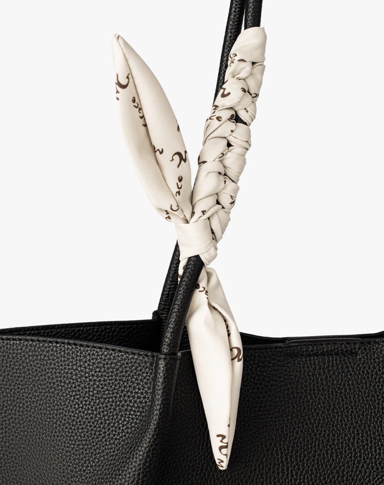 Manila Grace - Shopper nera con foulard