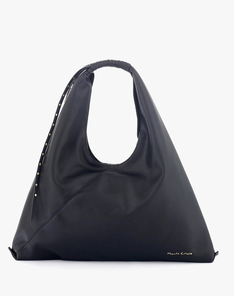 Manila Grace - Sac Bag con frange nera