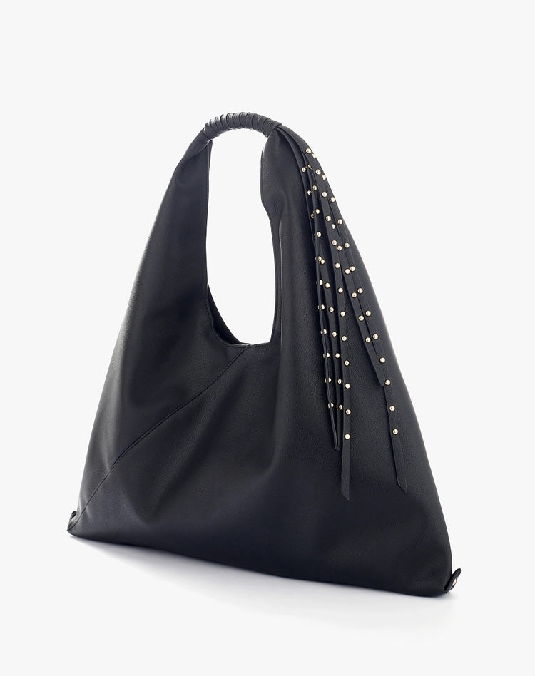 Manila Grace - Sac Bag con frange nera