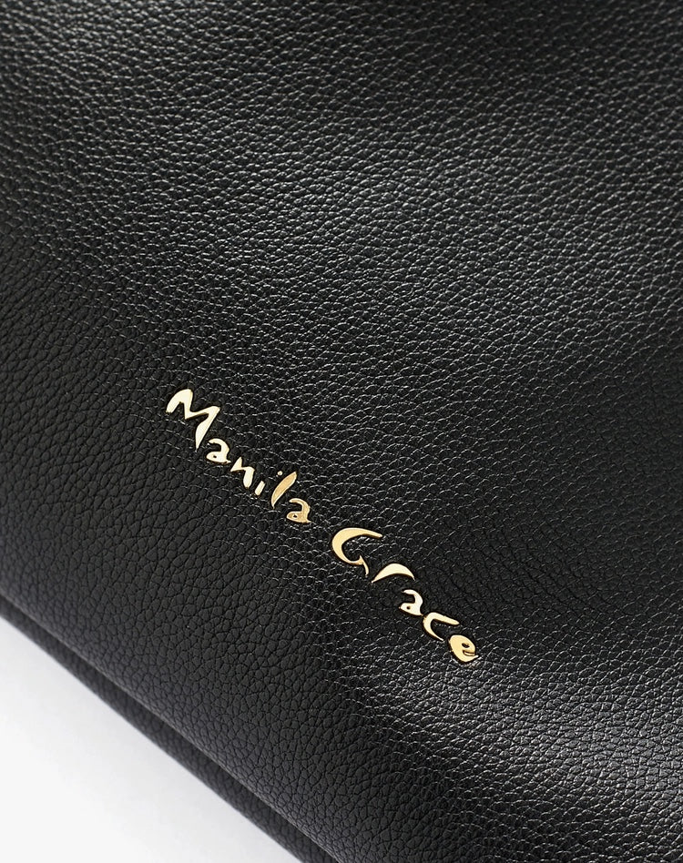 Manila Grace - Sac Bag con frange nera