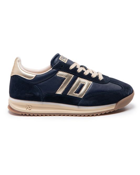 Back 70 - Jogger navy leather suede golden
