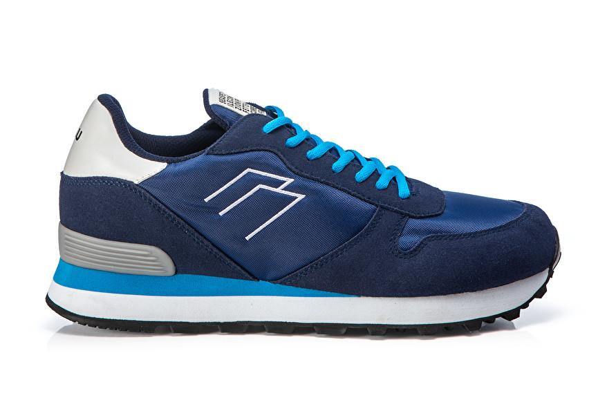 Frau - 0501 - Sneaker blu in tessuto e camoscio - Poldo Calzature