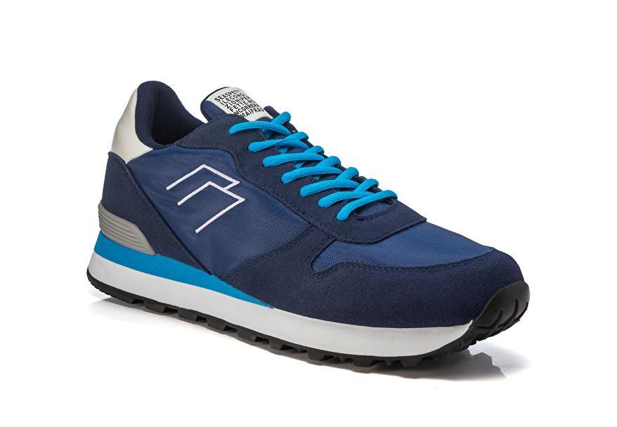 Frau - 0501 - Sneaker blu in tessuto e camoscio - Poldo Calzature