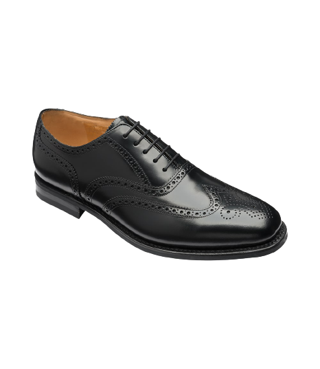 Loake - 302 -  Black Polished Oxford  Brogue